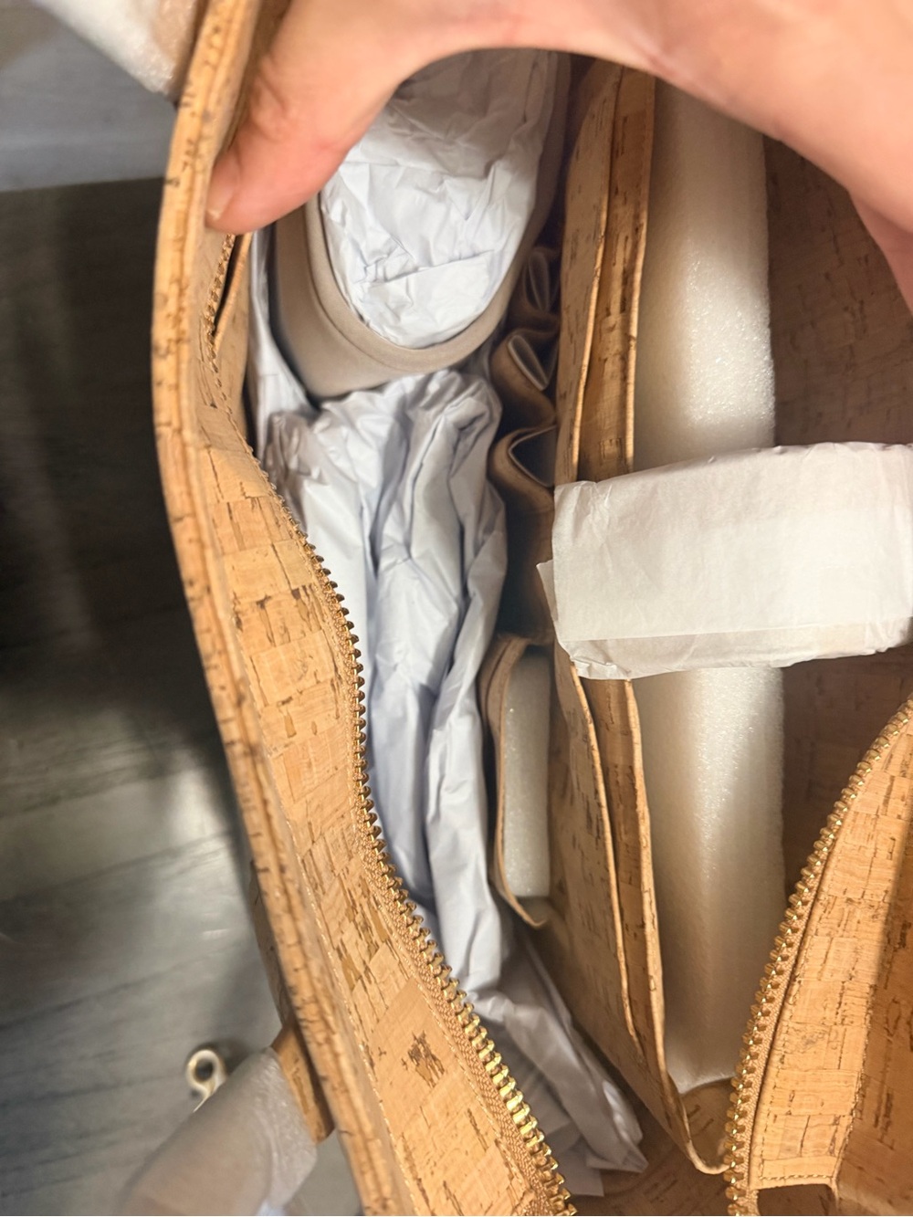 Dagne Dover Cork Tote in Natural Tan - Picture 6 of 11